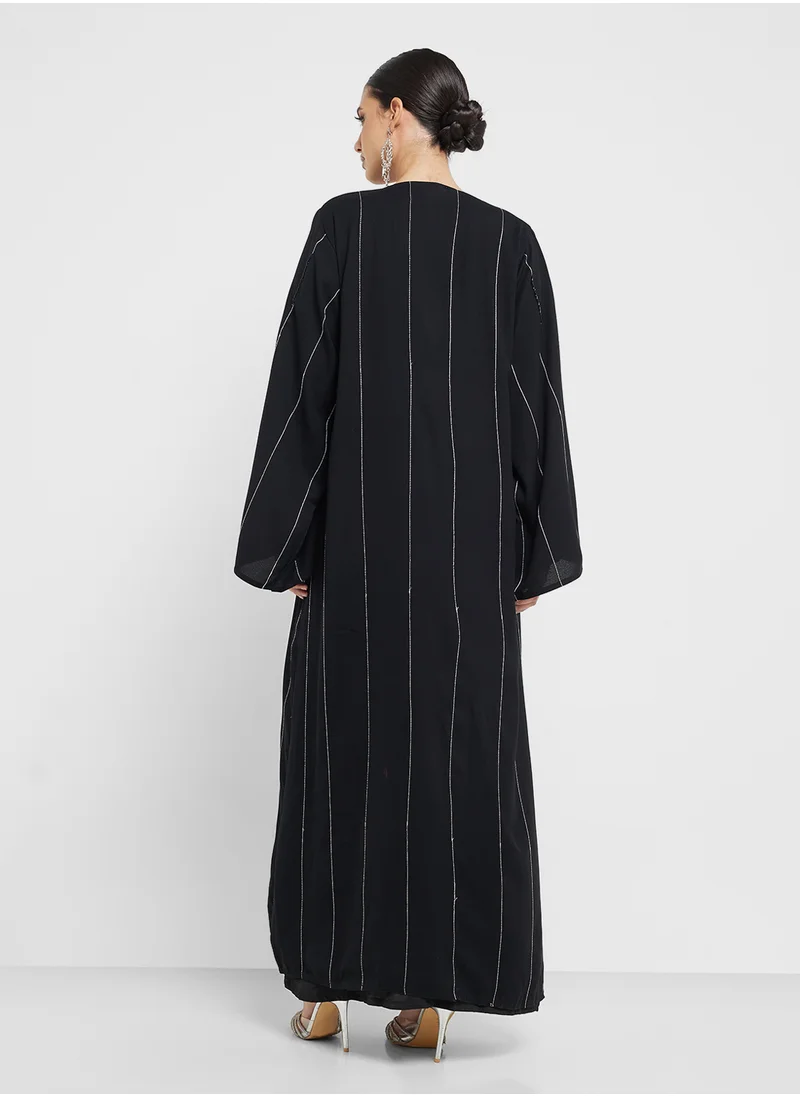 hayas closet Black Abaya with Sheila