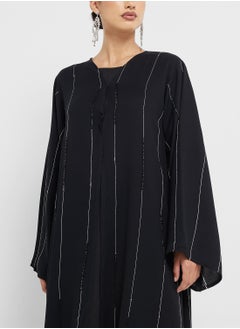 hayas closet Black Abaya with Sheila  - Image 3