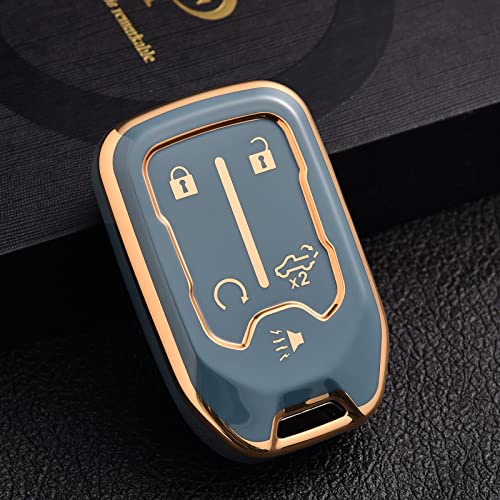 ELOHEI Key Fob Cover for Chevy, Key Fob Case Accessories for 2018-2025 Chevrolet Silverado Suburban Tahoe GMC Acadia Sierra Terrain Yukon Premium Soft - Image 2
