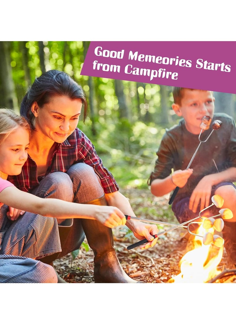 SYOSI Set of 5 Marshmallow Roasting Sticks - Telescoping Smores Skewers for Fire Pits, Campfires, and Grilling, Ideal for Hot Dogs and Bonfire Parties - Image 5