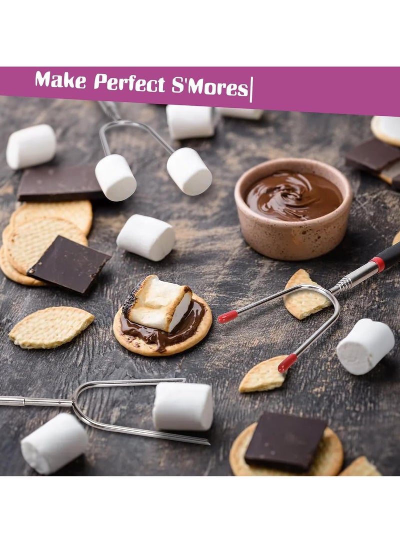 SYOSI Set of 5 Marshmallow Roasting Sticks - Telescoping Smores Skewers for Fire Pits, Campfires, and Grilling, Ideal for Hot Dogs and Bonfire Parties - Image 4