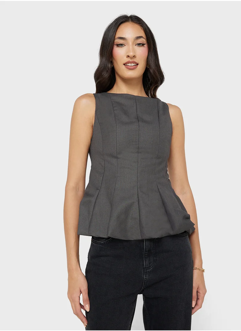 جينجر Woven Peplum Blouse