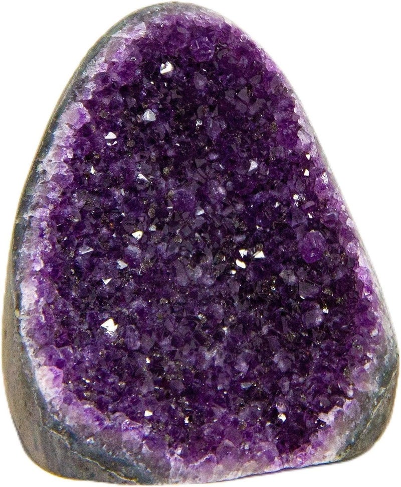 Natural Amethyst Cluster with Polished Edges 2 to 25 lb Real Raw Geode Healing Crystal Rock from Uruguay Deep Purple Decor and a FREE Velvet Pouch of Rose Quartz