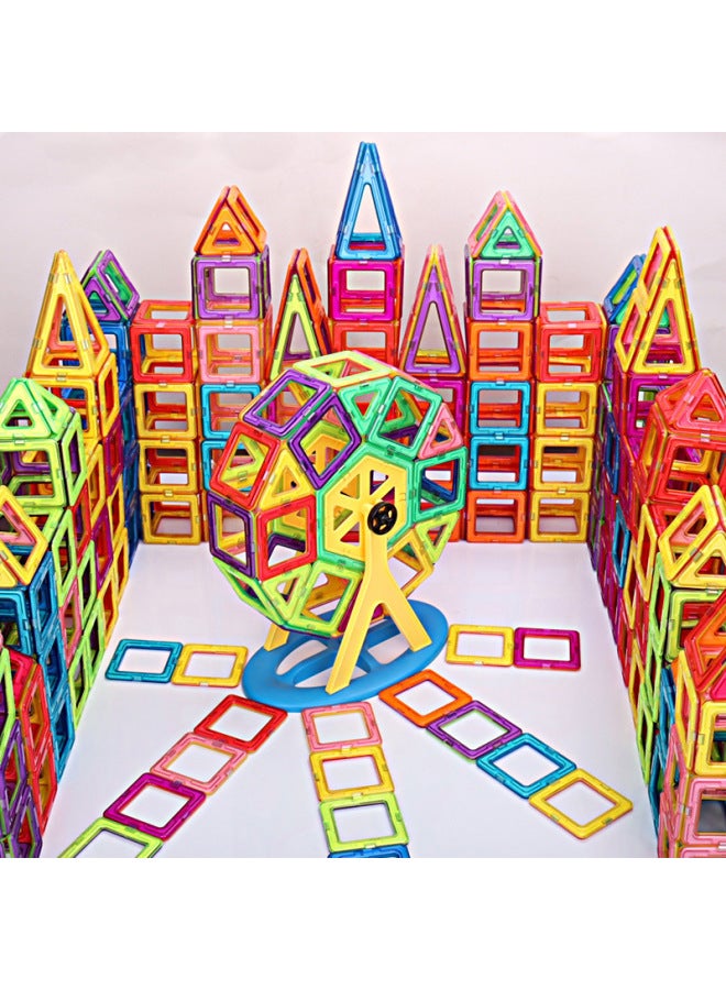 Varied Large Magnetic Pieces Strong Magnetic Building Blocks Pure Magnetic Desktop Assembled Strong Magnetic Assembled Children's Educational Toys-Color:.6.5 Large Size 72 Pcs [comes With Storage Box + Ferris Wheel Bracket + Wheel Set]  - Image 3