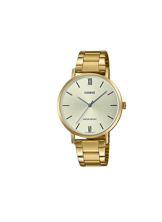 CASIO Analog Quartz Womes's Wrist Watch LTP-VT01G-9B- 34MM GOLD