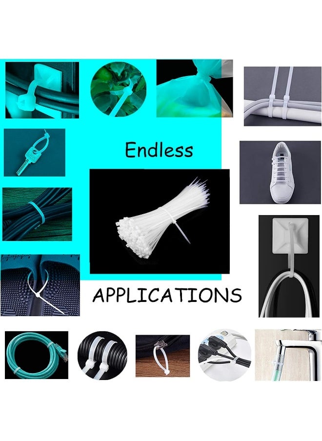 Biella Biella 100Pcs Cable Ties Nylon Zip Ties Wraps  - Image 5