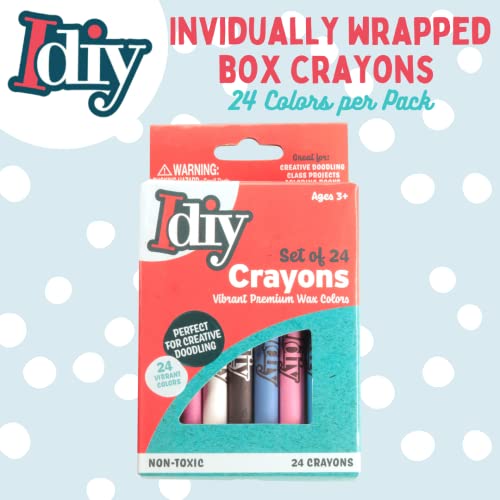 SCS Direct IDIY Individually Packaged Wrapped Boxes Wax Crayons (20 Packs, 24 colors, 480 pc total) -ASTM Safety Tested, For Kids, Teachers, Bulk Art Classrooms, Back To School Supplies, Summer Craft Projects - Image 2