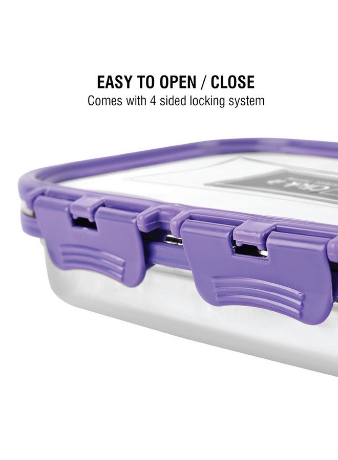 Cello CELLO Click it Steel Insulated Lunch Box, Big, 1024ml, Violet | 2 Container Tiffin for Adults | Snacks Tiffin for Kids with Veg Box | Leak-Proof & Unbreakable Lid | Ideal for Office, School, College  - Image 3