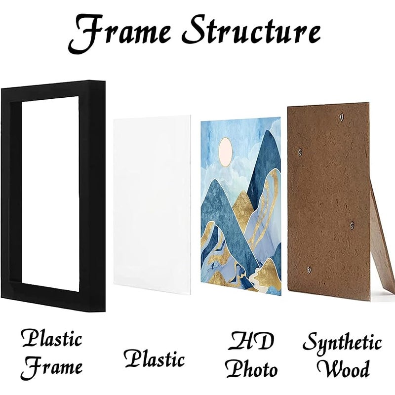 keibiubu Black Picture Frame, 8x8 Picture Frame for Square Photo Poster Canvas Certificate Document Display Horizontally or Vertically High Transparent Wall Gallery(Size 8 x 8 inches) - Image 2