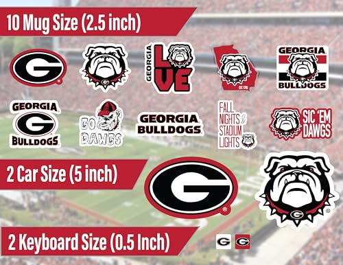 PartyKandy UGA Stickers for Gift, Car, Water Bottle, Laptop, and Phone for Football Fans and University Graduates (Georgia Bulldogs) - Image 2