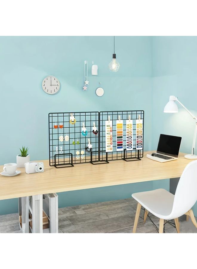 Black Large Metal Display Stand Base For Grid Panels Art Photos Jewelry Showcase - Image 4