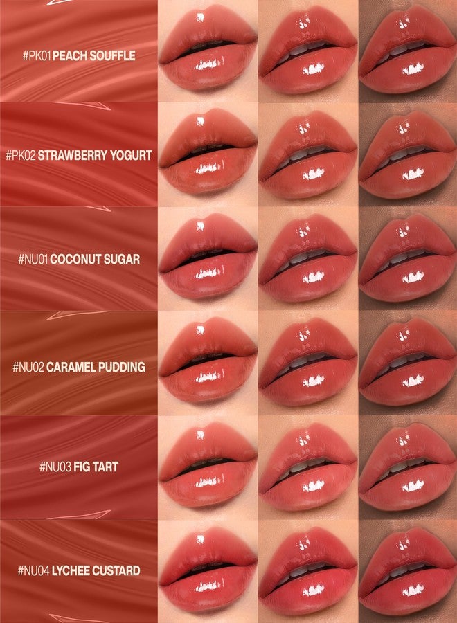 FOCALLURE Transferproof Watery Lip Balm - PK01 Peach Souffle|1.6 gm, Transferproof Glossy Balm, Non-Sticky, Long-Lasting Hydration, Lightweight & Melting Texture, Moisturizing with Rose Oil - Image 1