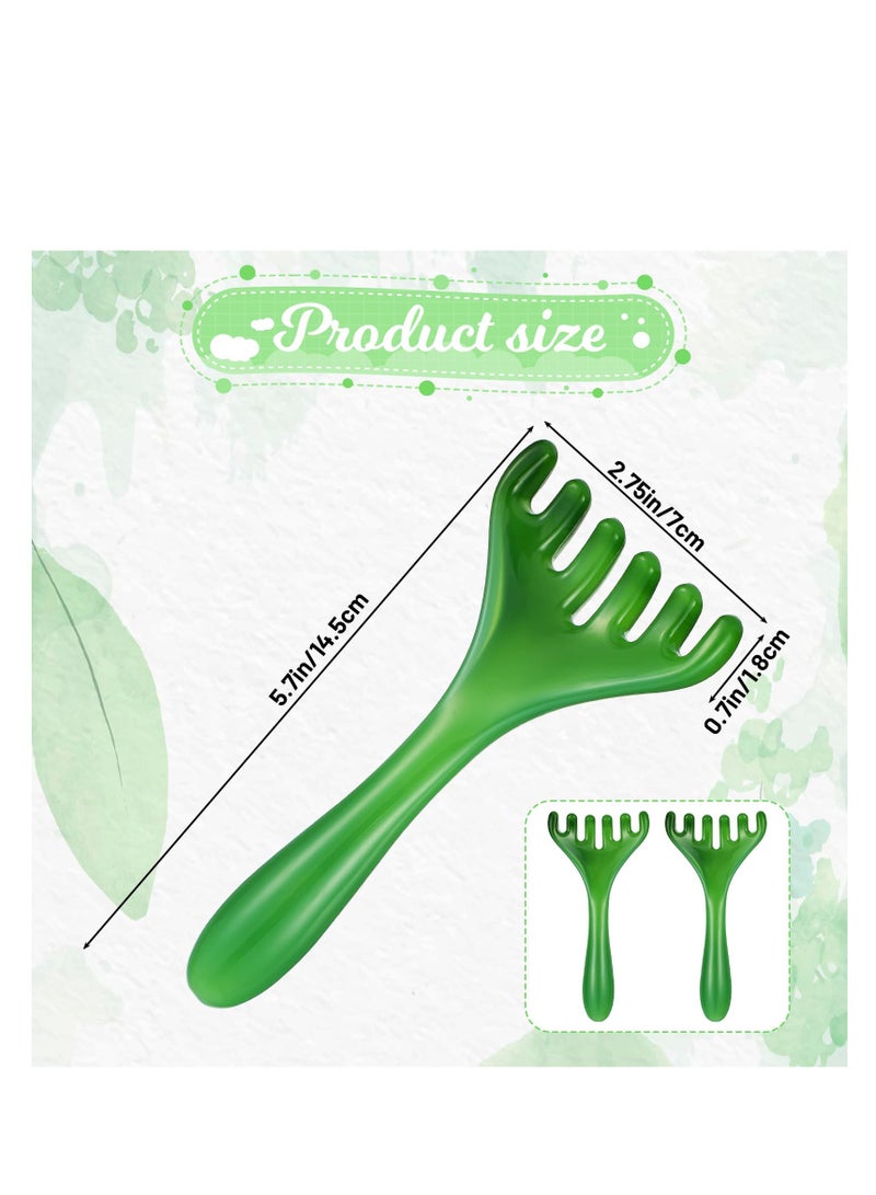 SUNSAR Hair Scalp Massager, Manual 6-Claw Gua Sha Comb, 2-Piece Set, Resin Handheld Design - Image 2