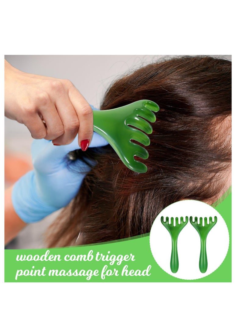 SUNSAR Hair Scalp Massager, Manual 6-Claw Gua Sha Comb, 2-Piece Set, Resin Handheld Design - Image 4