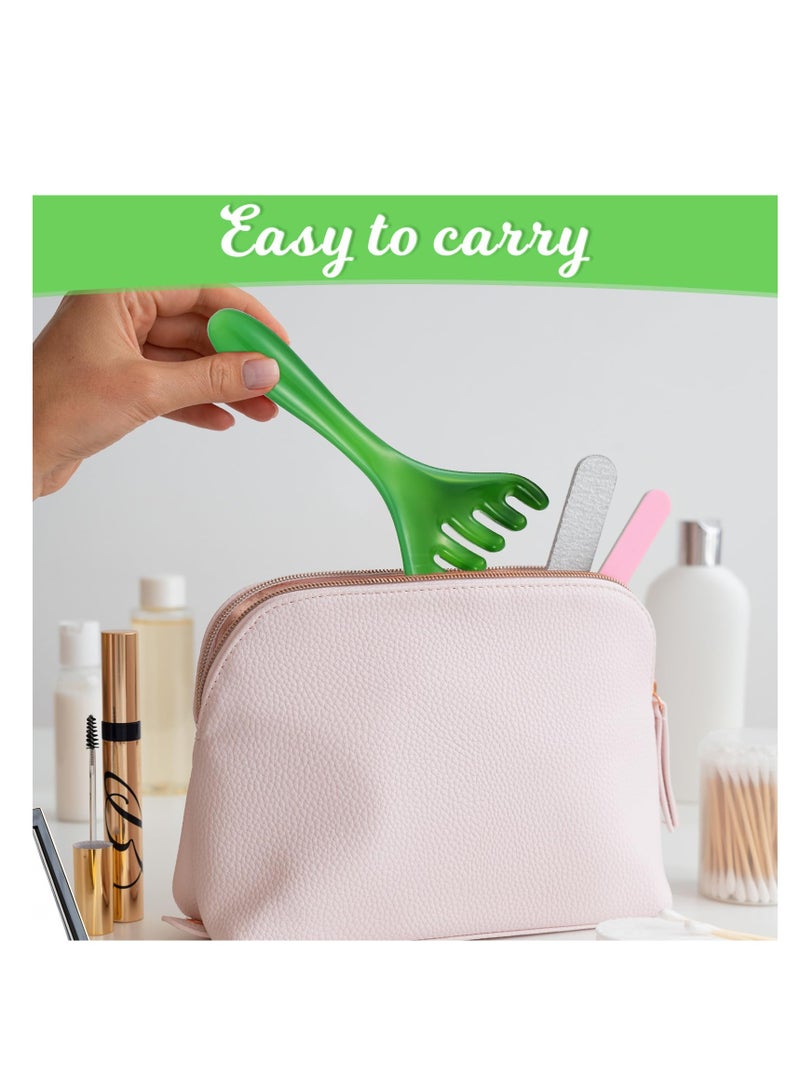 SUNSAR Hair Scalp Massager, Manual 6-Claw Gua Sha Comb, 2-Piece Set, Resin Handheld Design - Image 5