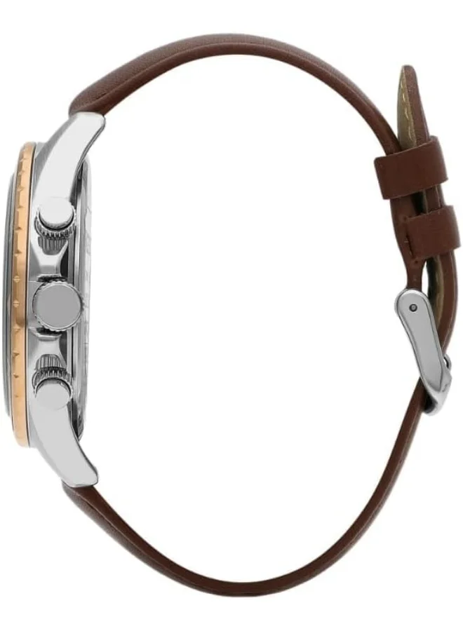 Slazenger SLAZENGER Men's Watch, Multi Function Display and Leather Strap - SL.9.2251.2.04, Brown