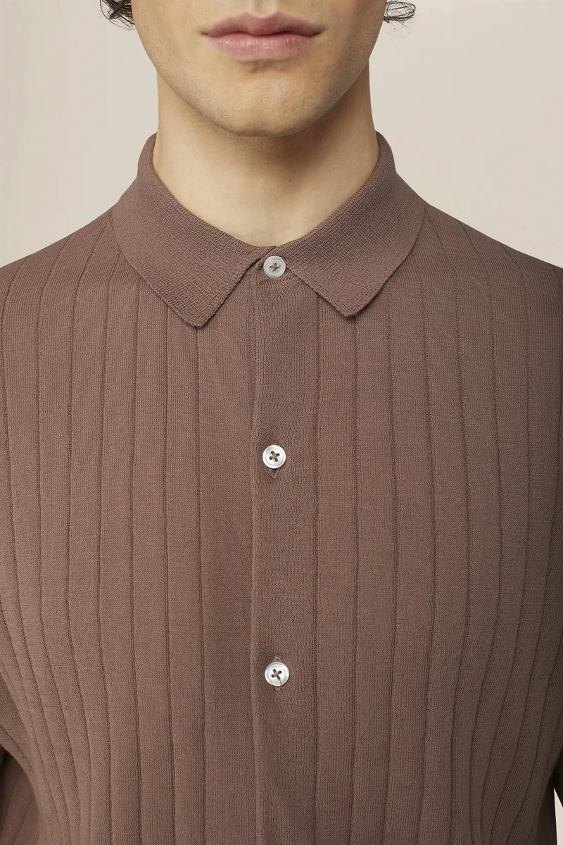 Doppelganger Pink Men's 100% cotton knitted polo shirt - Antique Rose for Men | Best Price UAE