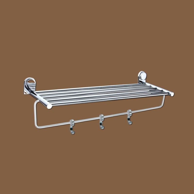 DDECOY Bath Accessories Stainless Steel Zara Redlay Towel Rack | Towel Stand | Towel Rack and Rod with Hanger and Hook | Stand Holder | Towel Holder Suitable for Home Hostel 24 Inches (600 MM) - Image 1