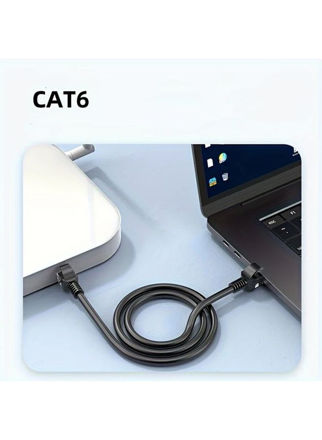 Cat6 Ethernet Cable 787.4 Inch High Speed RJ45 Lan Patch Cord With Clamp For Router Modem PS4 PS5 Xbox PC TV Box Printer Durable Solid State Design Black - Image 2