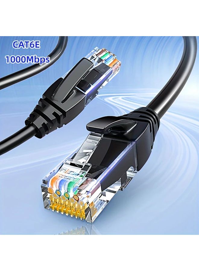 Cat6 Ethernet Cable 787.4 Inch High Speed RJ45 Lan Patch Cord With Clamp For Router Modem PS4 PS5 Xbox PC TV Box Printer Durable Solid State Design Black - Image 1