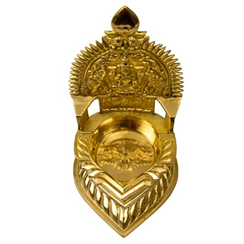 Putrika Traditional Brass Kamachi Diya for Puja| Kamatchi Devi Maa|Lamp with Goddess Idol Backrest for Pooja Room,Temple, Diwali, Navaratri&Home Décor|Hindu Kamatchi Amman Vilakku-Big [Weight: 360g] - Image 2