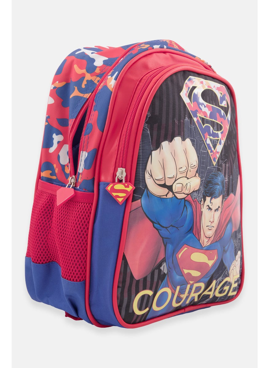 Simba Kids Boy Superman Printed Backpack 37 H x 30 L x 13 W Cm, Blue/ Red Combo  - Image 3