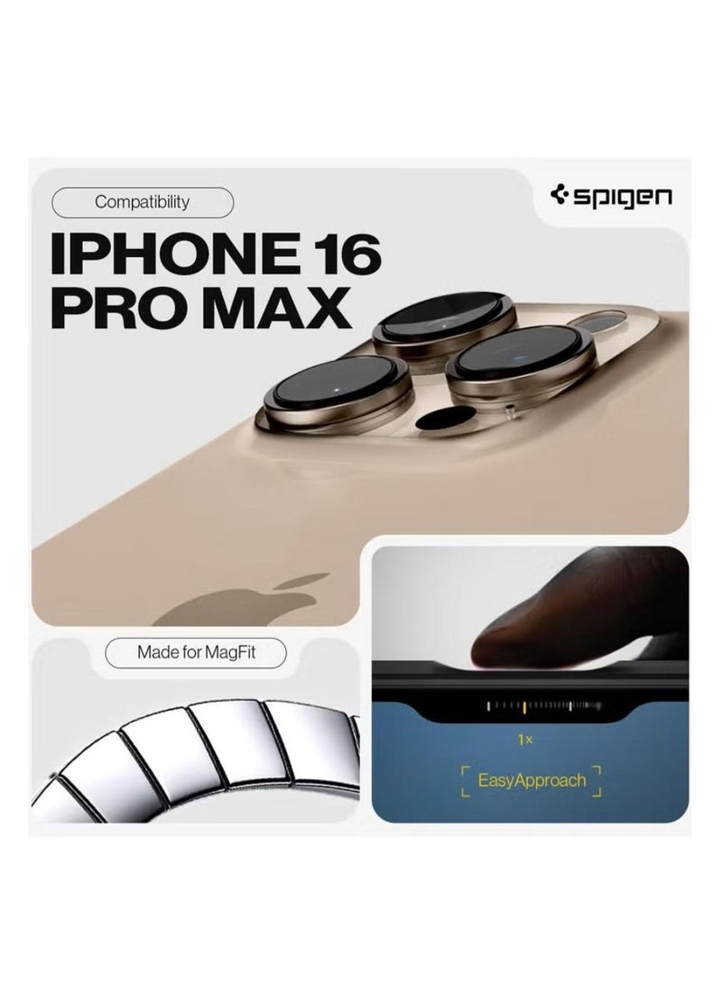 سبايجن غطاء حماية Tough Armor MagFit AI لهاتف iPhone 16 Pro Max مع حامل (2024) - رمادي معدني - Image 2