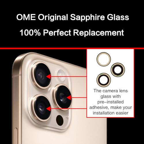 ASDAWN 2PCS ASDAWN Back Rear Camera Lens Glass Replacement for iPhone 16 Pro Max and 16 Pro Camera Glass Lens Replacement with Pre-Installed Adhesive + Repair Tool Kit + Installation Manual - Image 4