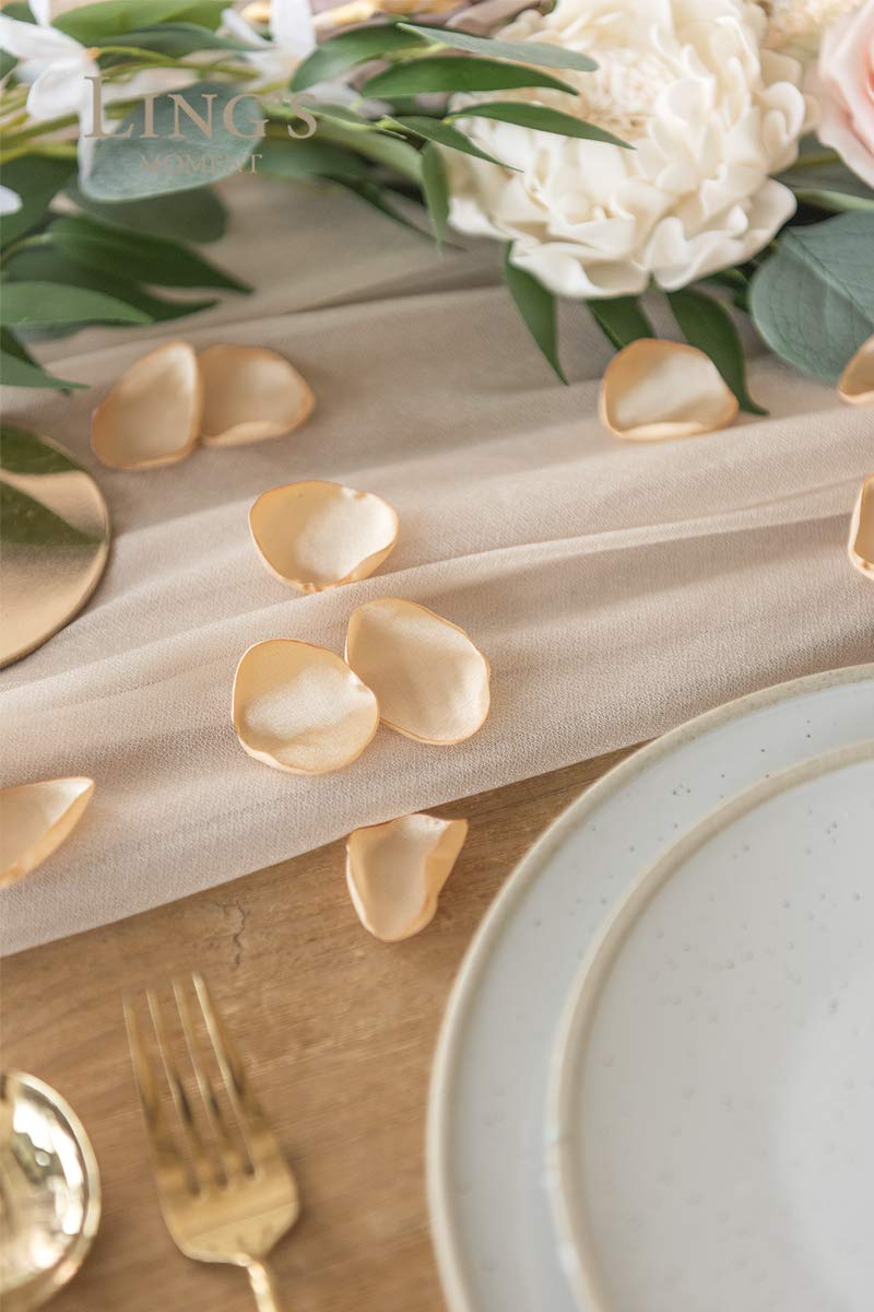 Ling's moment Ling's Moment Champagne Rose Petals for Wedding  Rose Gold Artificial Flower Petals for Wedding Aisle  Flower Girl Baskets  Centerpieces & Table  Party  Baby Shower  Birthday etc.(400PCS) - Image 2
