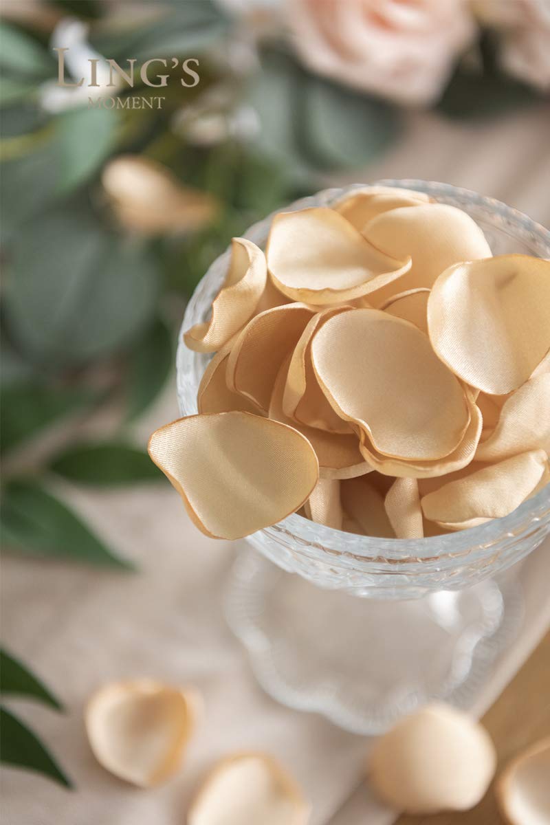 Ling's moment Ling's Moment Champagne Rose Petals for Wedding  Rose Gold Artificial Flower Petals for Wedding Aisle  Flower Girl Baskets  Centerpieces & Table  Party  Baby Shower  Birthday etc.(400PCS) - Image 4