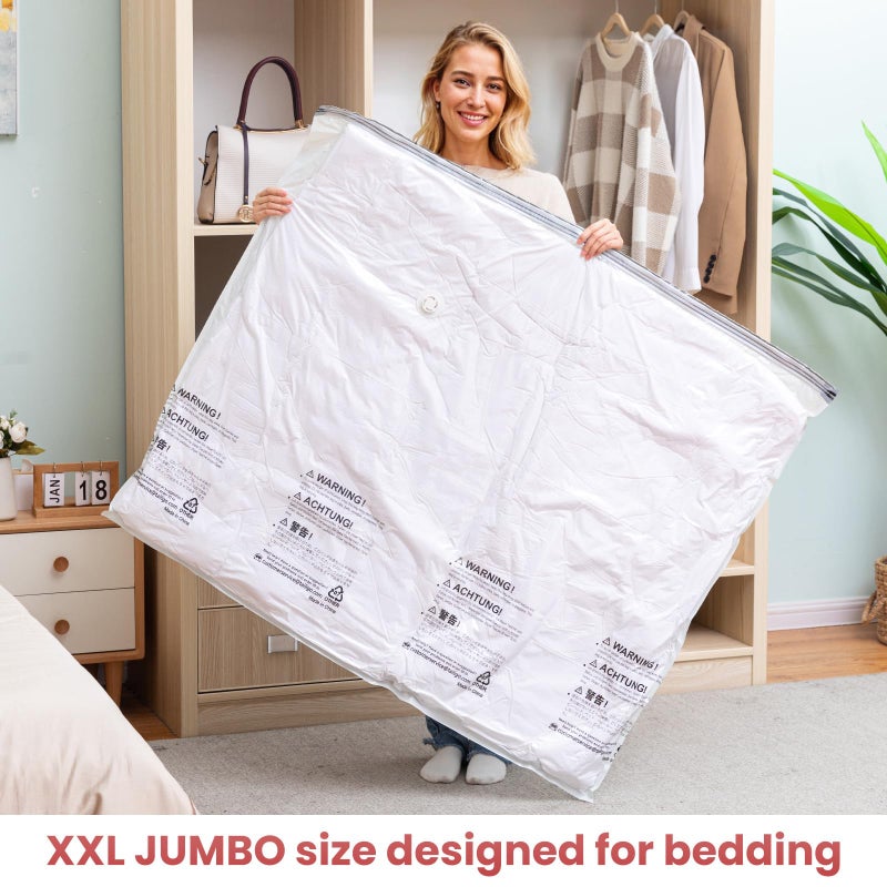 TAILI 4 Pack Vacuum Storage Bags for Comforter and Blankets, XXL Jumbo Vacuum Seal Bags for Bedding (47x39 Inch), Huge Space for Toy, Bedding, Pillows, Save More Closet Space - Image 2