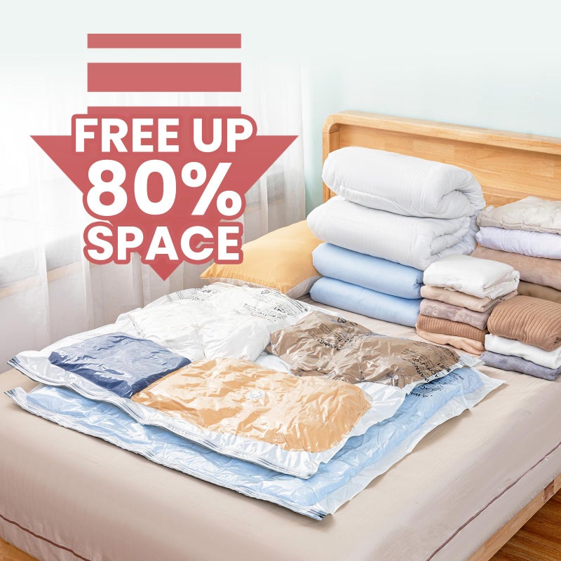 TAILI 4 Pack Vacuum Storage Bags for Comforter and Blankets, XXL Jumbo Vacuum Seal Bags for Bedding (47x39 Inch), Huge Space for Toy, Bedding, Pillows, Save More Closet Space - Image 5