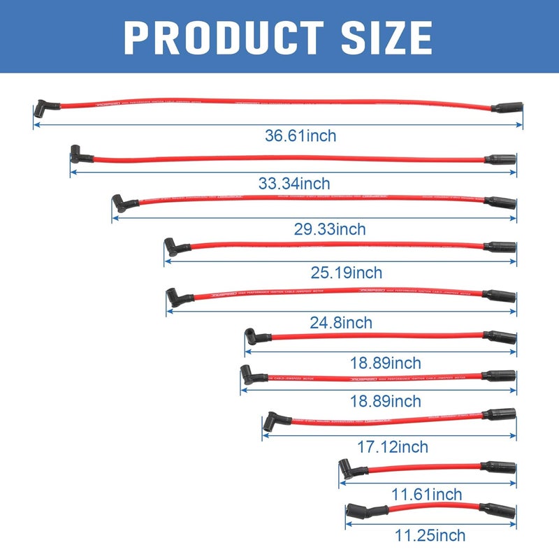 JDMSPEED New Performance Spark Plug Wire Set 10.5mm Replacement for Chevy GM LT1 LT4 5.7L 4.3L 1992-1997 - Image 3