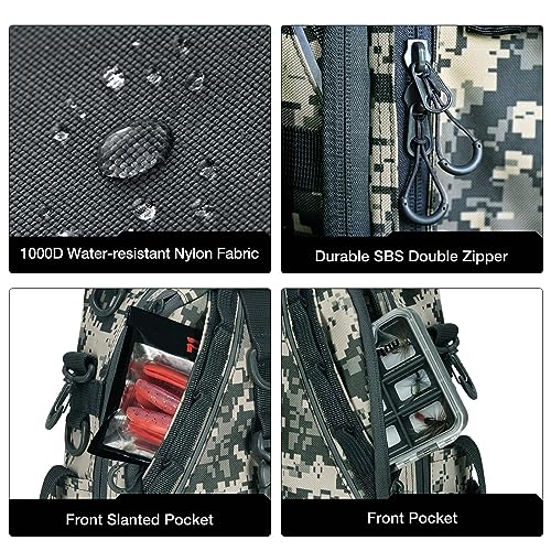 Piscifun Fishing Tackle Backpack with Rod & Gear Holder, Lightweight Outdoor Water-Resistant Fishing Shoulder Storage Bag - Image 5