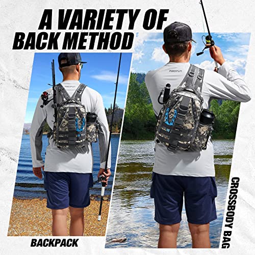 Piscifun Fishing Tackle Backpack with Rod & Gear Holder, Lightweight Outdoor Water-Resistant Fishing Shoulder Storage Bag - Image 2