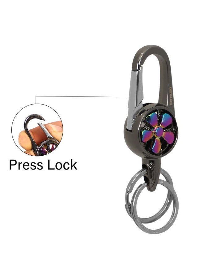 أومودا ميدالية مفاتيح معدنية فاخرة وأنيقة بخطاف قفل للرجال والنساء - Image 3