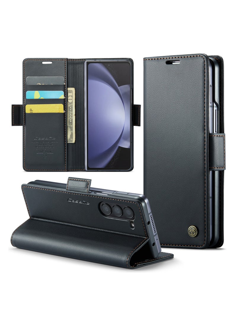 General Samsung Galaxy Z Fold 5/6 Case Faux Leather Wallet Case with RFID Blocking Card Stand Stand Function Shockproof Phone Case for Samsung Galaxy Z Fold 5/6  - Image 3