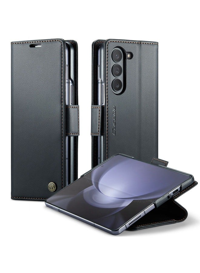 General Samsung Galaxy Z Fold 5/6 Case Faux Leather Wallet Case with RFID Blocking Card Stand Stand Function Shockproof Phone Case for Samsung Galaxy Z Fold 5/6  - Image 2