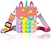 Tirdkid Valentines Day Gifts for Kids Pop Purse Rainbow Unicorn Purse Bag for Women Fashion Pop Purse Push Bubbles Fashion Fidgets Rainbow Unicorn Purse Wallet Ladies Bag Silica Dimple Crossbody Bags - Image 4