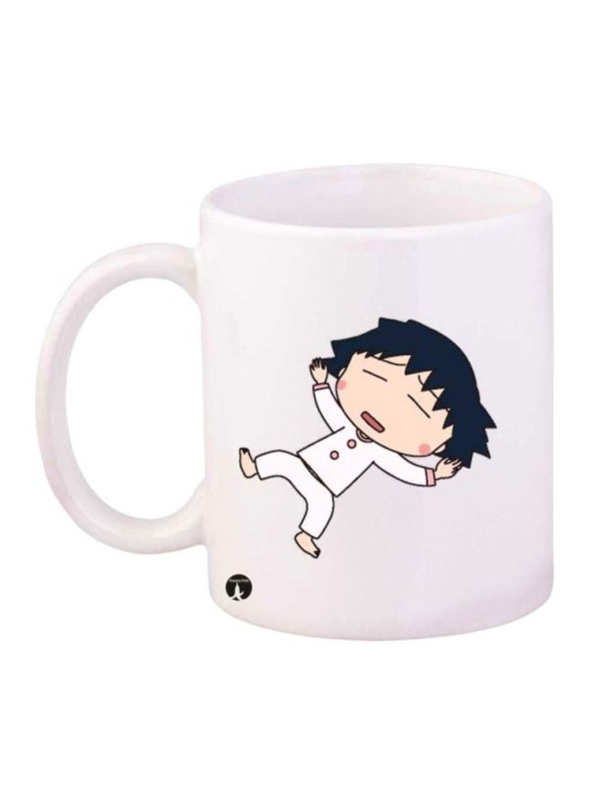 RYN Maruko Chan Printed Mug White/Black 12ounce