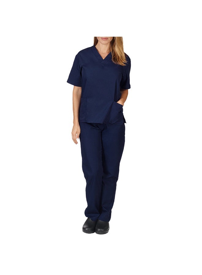 Loquat Womens Medical Scrubs Set Medical Uniform Set Navy Blue - Image 1