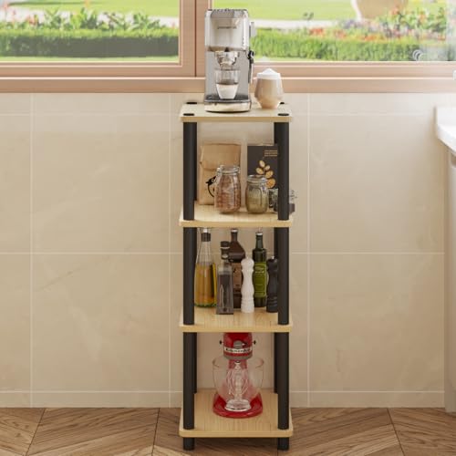 HOME CUBE 4 Tier Standing Shelf, Kitchen Storage Rack, Multipurpose Storage Rack, Bookshelf, Shoe Stand, Sofa Side Table, Kitchen Stand, Turn n Tube End Table (34x30x85cm) - Image 3