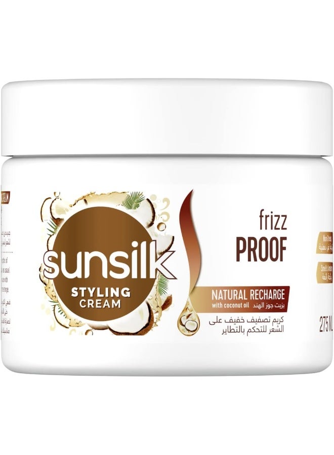 SUNSILK Hair Cream, To Fight Frizz & Nourish Hair, With Coconut Oil, Natural & Non Greasy, 275 ML - Image 1