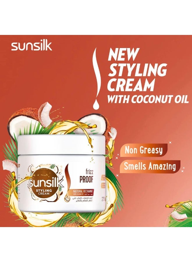SUNSILK Hair Cream, To Fight Frizz & Nourish Hair, With Coconut Oil, Natural & Non Greasy, 275 ML - Image 3