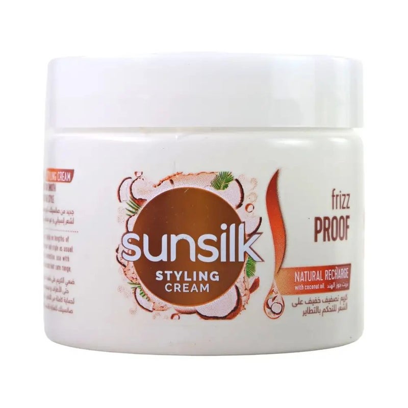 Sunsilk كريم شعر SUNSILK، لمكافحة التجاعيد وتغذية الشعر، مع زيت جوز الهند، طبيعي وغير دهني، 275 مل - Image 1