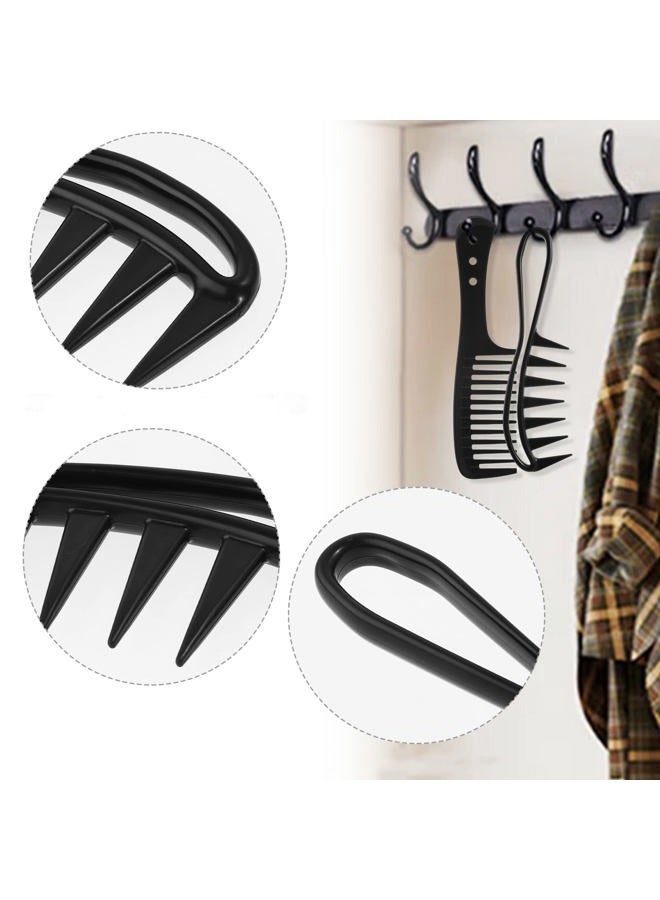WLLHYF 2 Piece Wide Tooth Comb Curling Shark Combs Hair Styling Accessories Professional Salon Afro Coarse Comb Anti-Static Durable Hairdressing Tool for Men Women Styling Black - Image 3