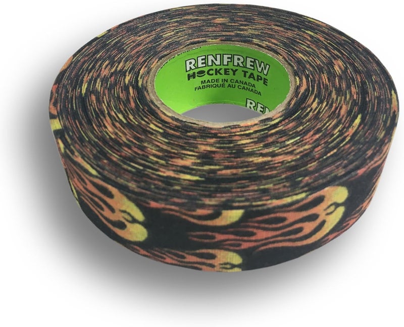 Patterned Hockey Tape, 1" Wide (Flames, 25m)