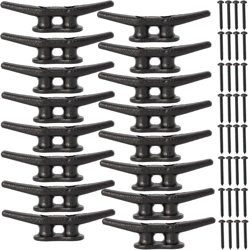 VEITHI 4 inch Dock Cleats 4/6/8/12/16/20/24 Pack,Boat Dock Cleats Rope Cleat Marine Cleats Iron Boat Cleats with Hardware ldeal for Deck,Nautical Decor,Cleats for Boat Dock,Boat Tie Down Cleats - Image 1