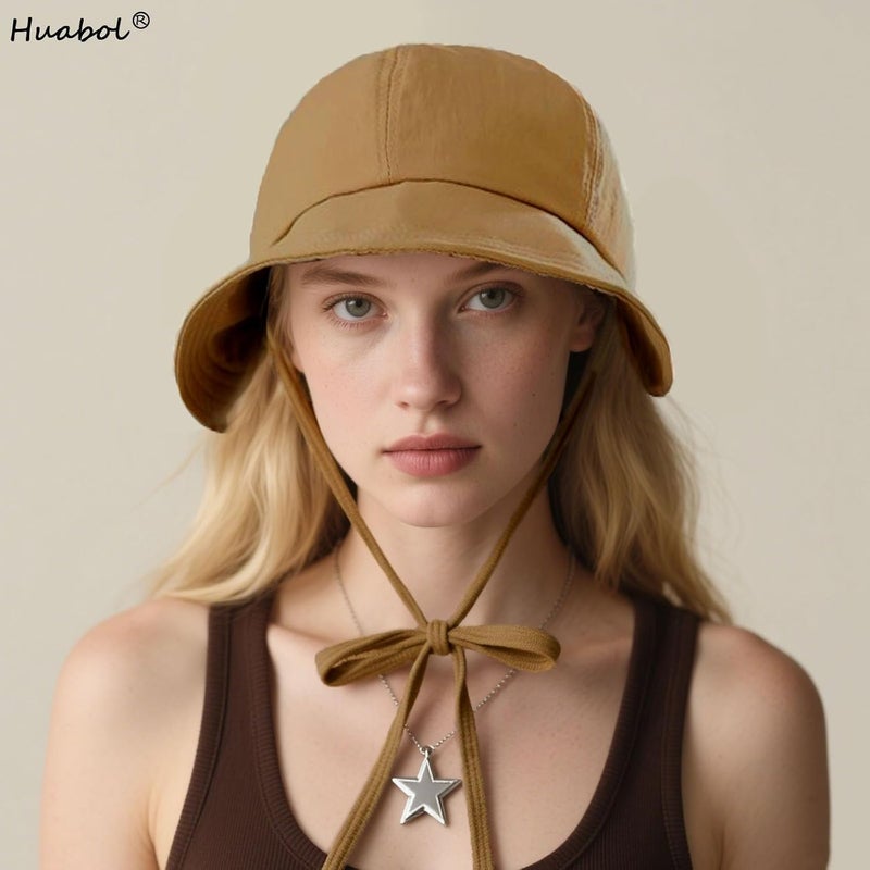 huablo Womens Sun Hat Wide Brim UPF 50+ UV Protection Foldable Packable Sun Shield Hat for Women, Ponytail Design Outdoor Fishing Hat, Adjustable Chin Strap Travel Sun Hat for Women, Brown, Upgraded Brown - Image 4