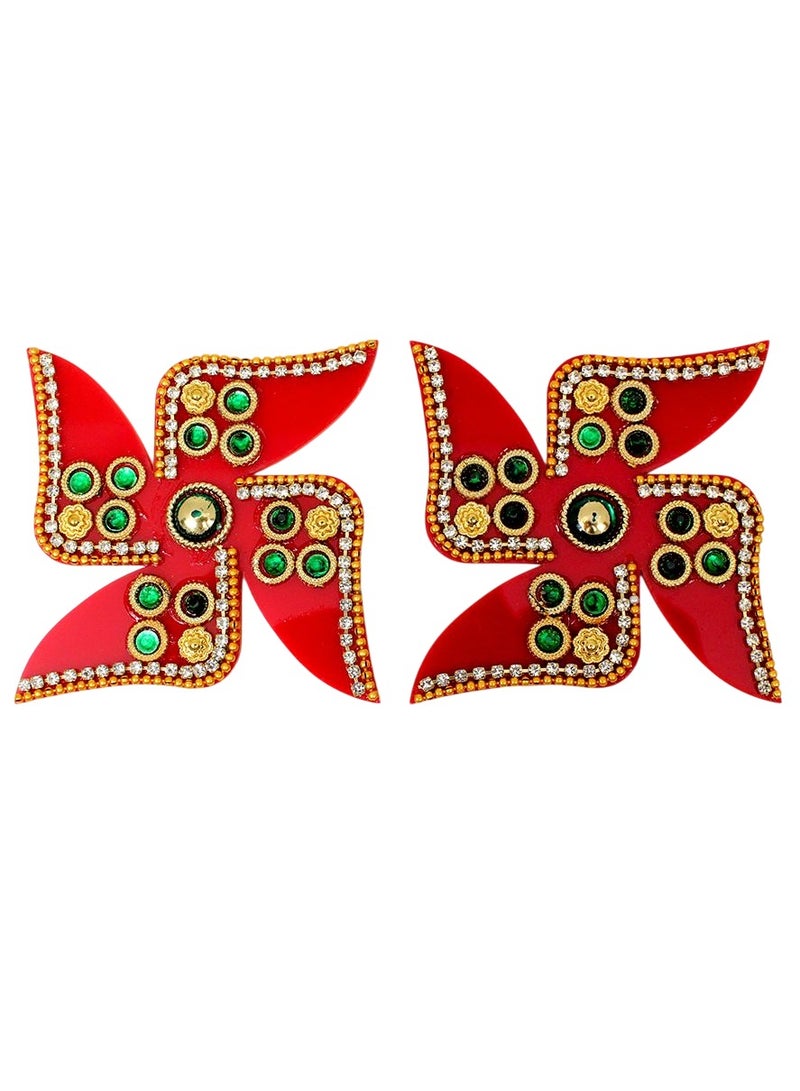 Madhoor Designer Swastik Wall/Door Sticker – Auspicious Home Décor 6 Cm